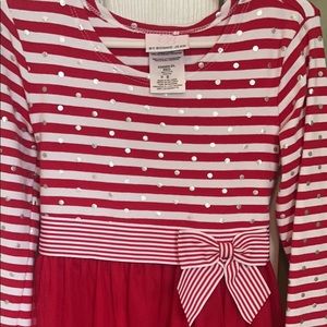 Red and White Christmas Dress Girls Size 6